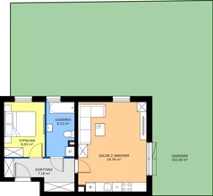 2 pokoje, mieszkanie 46,60 m², parter, oferta nr 1C.1, Zielone Zamienie XI, Zamienie, ul. Zakładowa/Herbaciana