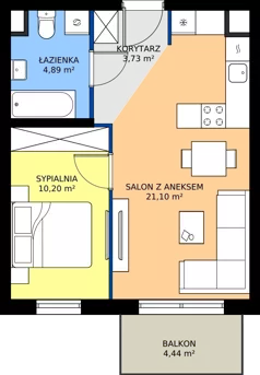2 pokoje, mieszkanie 39,92 m², piętro 1, oferta nr 1C.9, Zielone Zamienie XI, Zamienie, ul. Zakładowa/Herbaciana