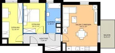 3 pokoje, mieszkanie 60,10 m², piętro 3, oferta nr 1C.19, Zielone Zamienie XI, Zamienie, ul. Zakładowa/Herbaciana