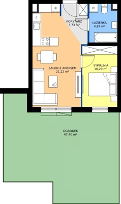 2 pokoje, mieszkanie 40,12 m², parter, oferta nr 1C.4, Zielone Zamienie XI, Zamienie, ul. Zakładowa/Herbaciana