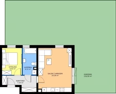 2 pokoje, mieszkanie 46,60 m², parter, oferta nr 2C.25, Zielone Zamienie XI, Zamienie, ul. Zakładowa/Herbaciana