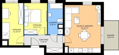 3 pokoje, mieszkanie 60,19 m², piętro 2, oferta nr 2C.37, Zielone Zamienie XI, Zamienie, ul. Zakładowa/Herbaciana