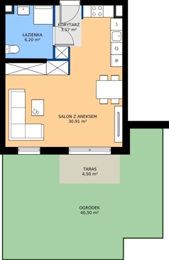 1 pokój, mieszkanie 40,28 m², parter, oferta nr 2C.27, Zielone Zamienie XI, Zamienie, ul. Zakładowa/Herbaciana
