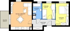 3 pokoje, mieszkanie 57,25 m², piętro 1, oferta nr 2C.36, Zielone Zamienie XI, Zamienie, ul. Zakładowa/Herbaciana