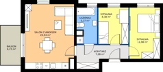 3 pokoje, mieszkanie 56,95 m², piętro 3, oferta nr 2C.48, Zielone Zamienie XI, Zamienie, ul. Zakładowa/Herbaciana