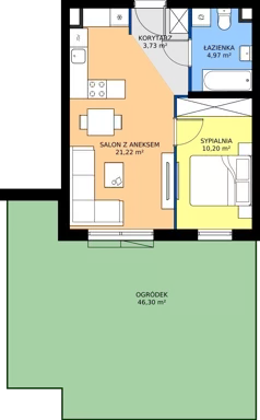 2 pokoje, mieszkanie 40,12 m², parter, oferta nr 2C.28, Zielone Zamienie XI, Zamienie, ul. Zakładowa/Herbaciana