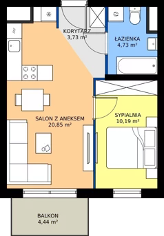 2 pokoje, mieszkanie 39,50 m², piętro 3, oferta nr 3C.70, Zielone Zamienie XI, Zamienie, ul. Zakładowa/Herbaciana