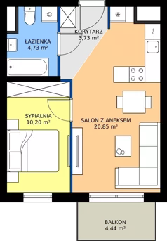 2 pokoje, mieszkanie 39,51 m², piętro 3, oferta nr 3C.69, Zielone Zamienie XI, Zamienie, ul. Zakładowa/Herbaciana