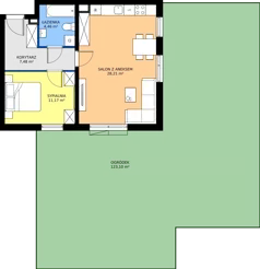 2 pokoje, mieszkanie 51,32 m², parter, oferta nr 3C.50, Zielone Zamienie XI, Zamienie, ul. Zakładowa/Herbaciana