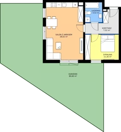 2 pokoje, mieszkanie 51,32 m², parter, oferta nr 3C.53, Zielone Zamienie XI, Zamienie, ul. Zakładowa/Herbaciana
