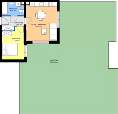 2 pokoje, mieszkanie 40,32 m², parter, oferta nr 4J.73, Zielone Zamienie XI, Zamienie, ul. Zakładowa/Herbaciana