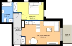 2 pokoje, mieszkanie 46,46 m², piętro 3, oferta nr 5J.117, Zielone Zamienie XI, Zamienie, ul. Zakładowa/Herbaciana