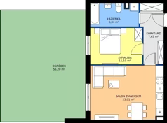 2 pokoje, mieszkanie 48,08 m², parter, oferta nr 5J.99, Zielone Zamienie XI, Zamienie, ul. Zakładowa/Herbaciana