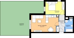 2 pokoje, mieszkanie 44,89 m², parter, oferta nr 5J.100, Zielone Zamienie XI, Zamienie, ul. Zakładowa/Herbaciana