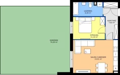 2 pokoje, mieszkanie 48,08 m², parter, oferta nr 6J.123, Zielone Zamienie XI, Zamienie, ul. Zakładowa/Herbaciana