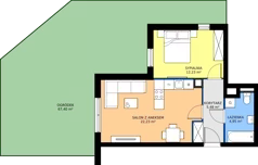 2 pokoje, mieszkanie 44,89 m², parter, oferta nr 7J.148, Zielone Zamienie XI, Zamienie, ul. Zakładowa/Herbaciana