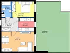 2 pokoje, mieszkanie 48,64 m², parter, oferta nr 7J.150, Zielone Zamienie XI, Zamienie, ul. Zakładowa/Herbaciana