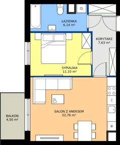 2 pokoje, mieszkanie 47,63 m², piętro 3, oferta nr 7J.163, Zielone Zamienie XI, Zamienie, ul. Zakładowa/Herbaciana