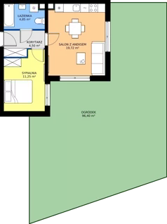 2 pokoje, mieszkanie 40,32 m², parter, oferta nr 7J.145, Zielone Zamienie XI, Zamienie, ul. Zakładowa/Herbaciana