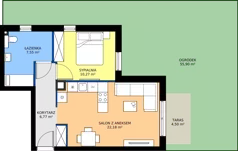 2 pokoje, mieszkanie 46,77 m², parter, oferta nr 7J.149, Zielone Zamienie XI, Zamienie, ul. Zakładowa/Herbaciana