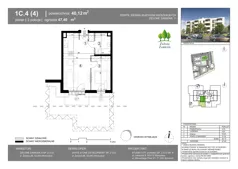 2 pokoje, mieszkanie 40,12 m², parter, oferta nr 1C.4, Zielone Zamienie XI, Zamienie, ul. Zakładowa/Herbaciana