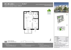 2 pokoje, mieszkanie 39,50 m², piętro 3, oferta nr 2C.46, Zielone Zamienie XI, Zamienie, ul. Zakładowa/Herbaciana