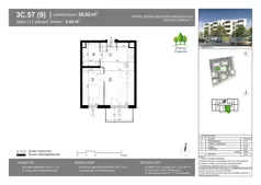 2 pokoje, mieszkanie 39,92 m², piętro 1, oferta nr 3C.57, Zielone Zamienie XI, Zamienie, ul. Zakładowa/Herbaciana