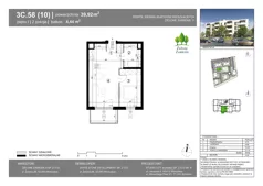 2 pokoje, mieszkanie 39,92 m², piętro 1, oferta nr 3C.58, Zielone Zamienie XI, Zamienie, ul. Zakładowa/Herbaciana
