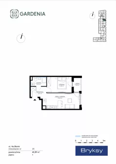 2 pokoje, mieszkanie 40,89 m², piętro 1, oferta nr M35, Gardenia, Kraków, Bronowice,  ul. Na Błonie 2