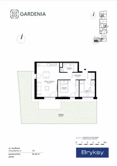 3 pokoje, mieszkanie 56,36 m², parter, oferta nr M92, Gardenia, Kraków, Bronowice,  ul. Na Błonie 2