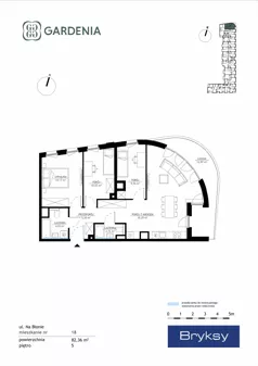 4 pokoje, mieszkanie 82,36 m², piętro 5, oferta nr M18, Gardenia, Kraków, Bronowice,  ul. Na Błonie 2
