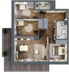 4 pokoje, mieszkanie 67,85 m², piętro 5, oferta nr M24, Kwadrat - Etap II, Rzeszów, Drabinianka, ul. Miła 29F