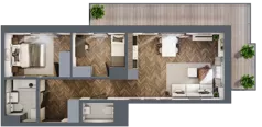 3 pokoje, mieszkanie 54,33 m², piętro 5, oferta nr M75, Kwadrat - Etap II, Rzeszów, Drabinianka, ul. Miła 29F