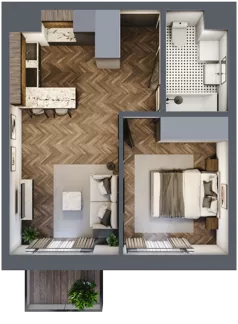 2 pokoje, mieszkanie 37,50 m², piętro 5, oferta nr M49, Kwadrat - Etap II, Rzeszów, Drabinianka, ul. Miła 29F