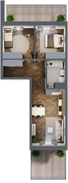 3 pokoje, mieszkanie 54,02 m², piętro 1, oferta nr M31, Kwadrat - Etap II, Rzeszów, Drabinianka, ul. Miła 29F