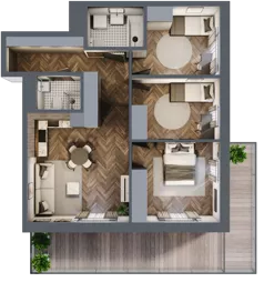 4 pokoje, mieszkanie 69,49 m², piętro 1, oferta nr M56, Kwadrat - Etap II, Rzeszów, Drabinianka, ul. Miła 29F