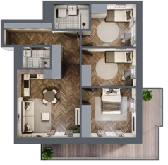 4 pokoje, mieszkanie 69,49 m², piętro 2, oferta nr M61, Kwadrat - Etap II, Rzeszów, Drabinianka, ul. Miła 29F