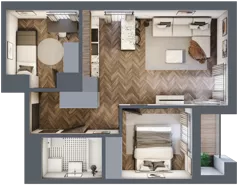 3 pokoje, mieszkanie 48,29 m², piętro 1, oferta nr M3, KrakoVska - Etap II, Rzeszów, Krakowska-Południe, ul. Krakowska 31