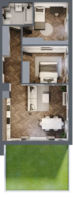 3 pokoje, mieszkanie 64,53 m², parter, oferta nr M26, Przemiarki 16, Kraków, Dębniki, Ruczaj, ul. Przemiarki 16