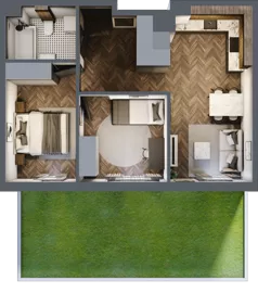 3 pokoje, mieszkanie 50,91 m², parter, oferta nr M27, Przemiarki 16, Kraków, Dębniki, Ruczaj, ul. Przemiarki 16