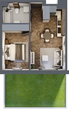 2 pokoje, mieszkanie 34,00 m², parter, oferta nr M28, Przemiarki 16, Kraków, Dębniki, Ruczaj, ul. Przemiarki 16