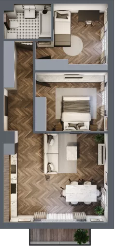 3 pokoje, mieszkanie 64,53 m², piętro 3, oferta nr M55, Przemiarki 16, Kraków, Dębniki, Ruczaj, ul. Przemiarki 16