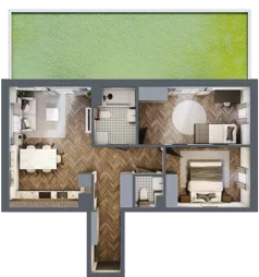 3 pokoje, mieszkanie 59,59 m², parter, oferta nr M64, Przemiarki 16, Kraków, Dębniki, Ruczaj, ul. Przemiarki 16