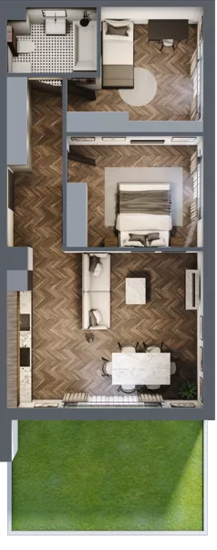 3 pokoje, mieszkanie 62,77 m², parter, oferta nr M65, Przemiarki 16, Kraków, Dębniki, Ruczaj, ul. Przemiarki 16