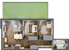 3 pokoje, mieszkanie 55,59 m², parter, oferta nr M71, Przemiarki 16, Kraków, Dębniki, Ruczaj, ul. Przemiarki 16