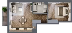 2 pokoje, mieszkanie 42,81 m², piętro 2, oferta nr M86, Przemiarki 16, Kraków, Dębniki, Ruczaj, ul. Przemiarki 16
