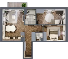 3 pokoje, mieszkanie 59,58 m², piętro 3, oferta nr M88, Przemiarki 16, Kraków, Dębniki, Ruczaj, ul. Przemiarki 16