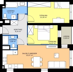 3 pokoje, mieszkanie 67,62 m², piętro 5, oferta nr A46, FUTURO etap I, Rzeszów, Staroniwa, al. Batalionów Chłopskich