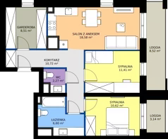 3 pokoje, mieszkanie 68,71 m², piętro 1, oferta nr A7, FUTURO etap I, Rzeszów, Staroniwa, al. Batalionów Chłopskich