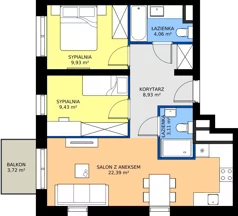 3 pokoje, mieszkanie 57,85 m², piętro 3, oferta nr A29, FUTURO etap I, Rzeszów, Staroniwa, al. Batalionów Chłopskich